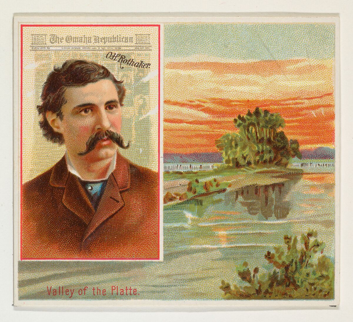 O.H. Rothaker, The Omaha Republican, from the American Editors series (N35) for Allen & Ginter Cigarettes, Issued by Allen &amp; Ginter (American, Richmond, Virginia), Commercial color lithograph 