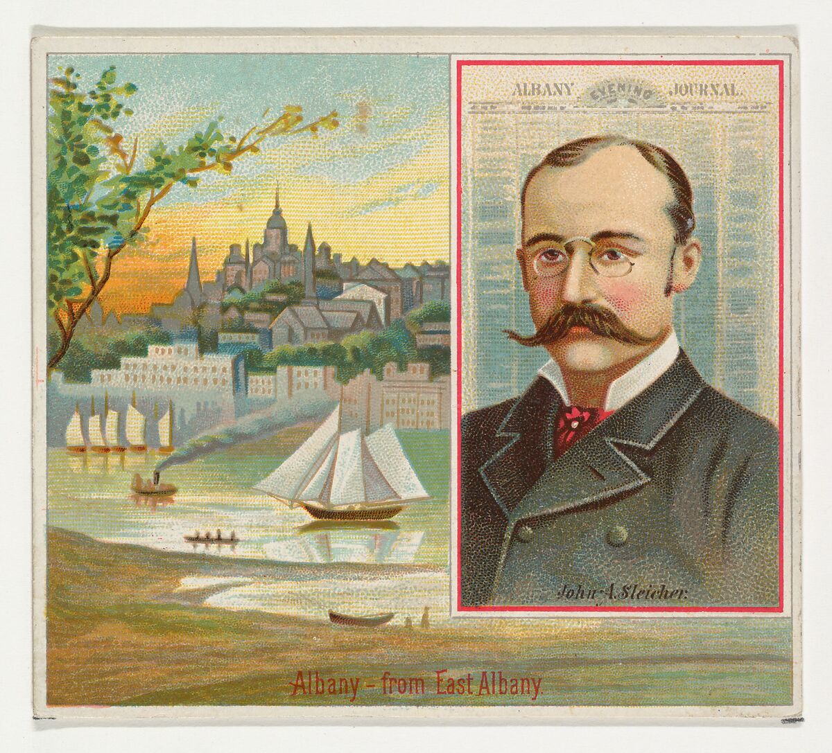 John A. Sleicher, Albany Evening Journal, from the American Editors series (N35) for Allen & Ginter Cigarettes, Issued by Allen &amp; Ginter (American, Richmond, Virginia), Commercial color lithograph 