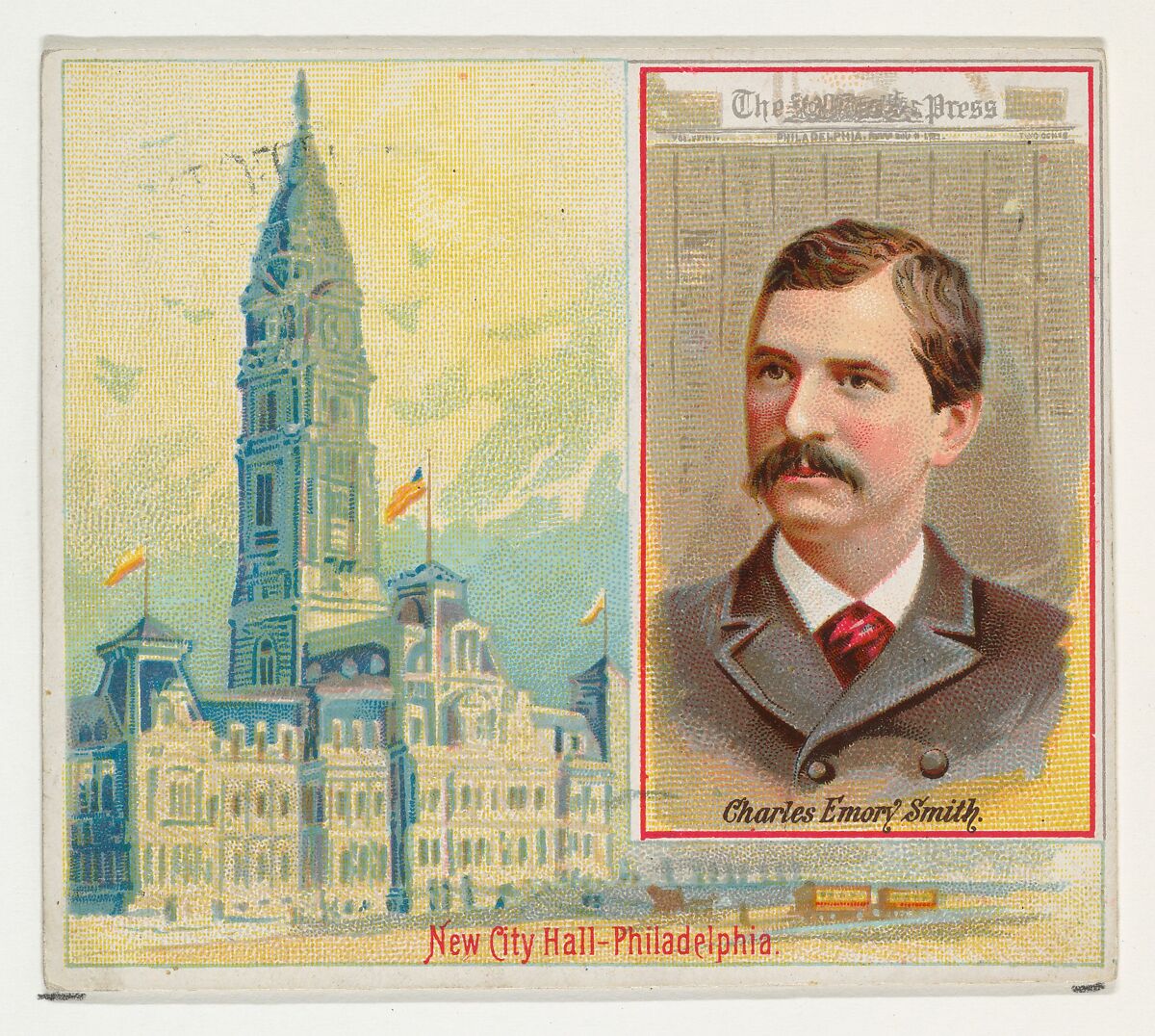 Charles Emory Smith, The Philadelphia Press, from the American Editors series (N35) for Allen & Ginter Cigarettes, Issued by Allen &amp; Ginter (American, Richmond, Virginia), Commercial color lithograph 