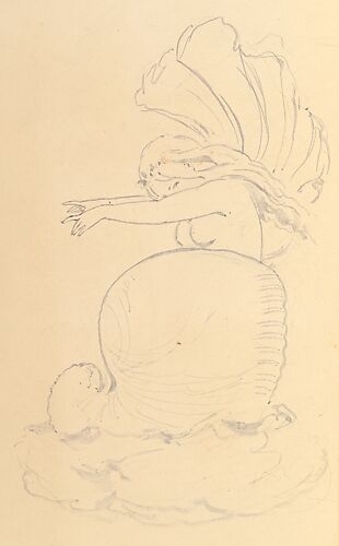 Sketch of a Fairy or Spirit Emerging from a Shell
