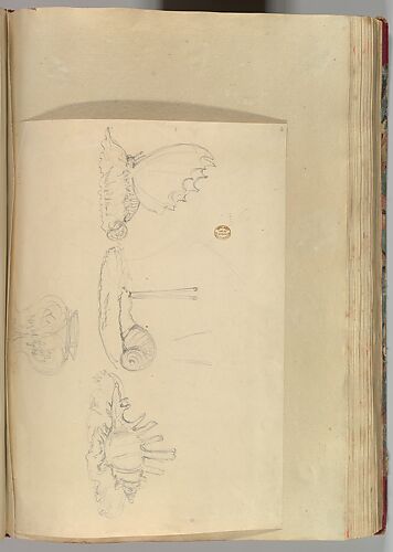 Sketches of Butterfly Pen-holder, a Shell Pen-holder and Snail Ring-holder, and a Vase