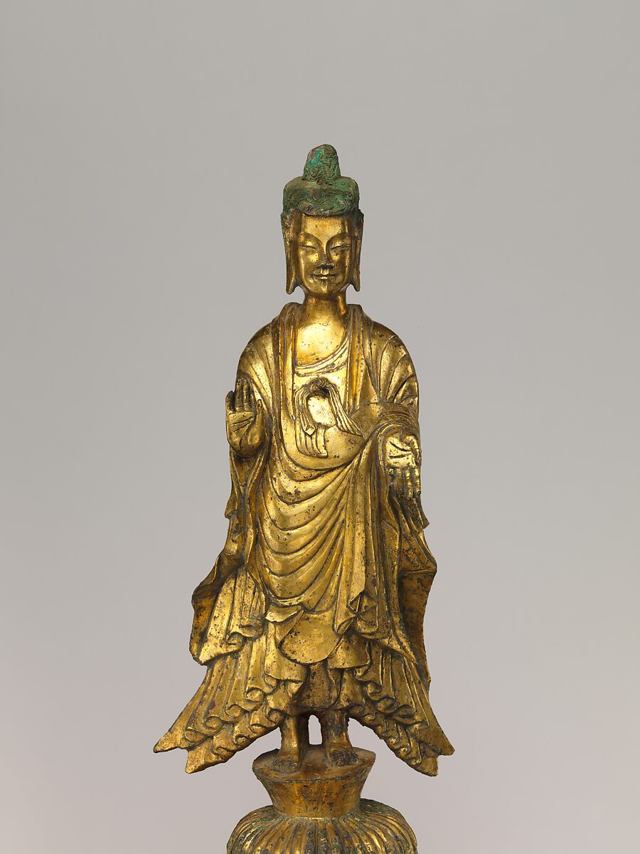 Buddha Maitreya (Mile) Altarpiece, Gilt bronze, China