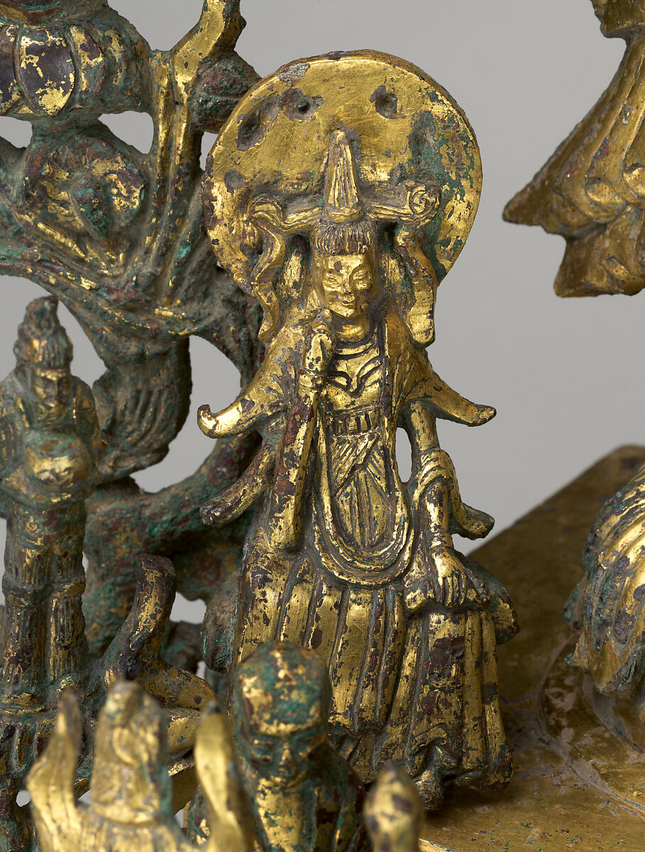 Buddha Maitreya (Mile) Altarpiece, Gilt bronze, China