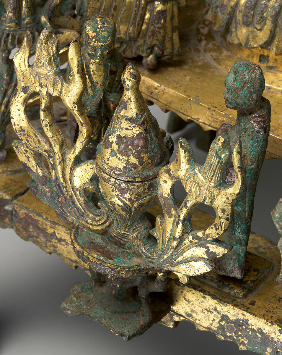 Buddha Maitreya (Mile) Altarpiece, Gilt bronze, China
