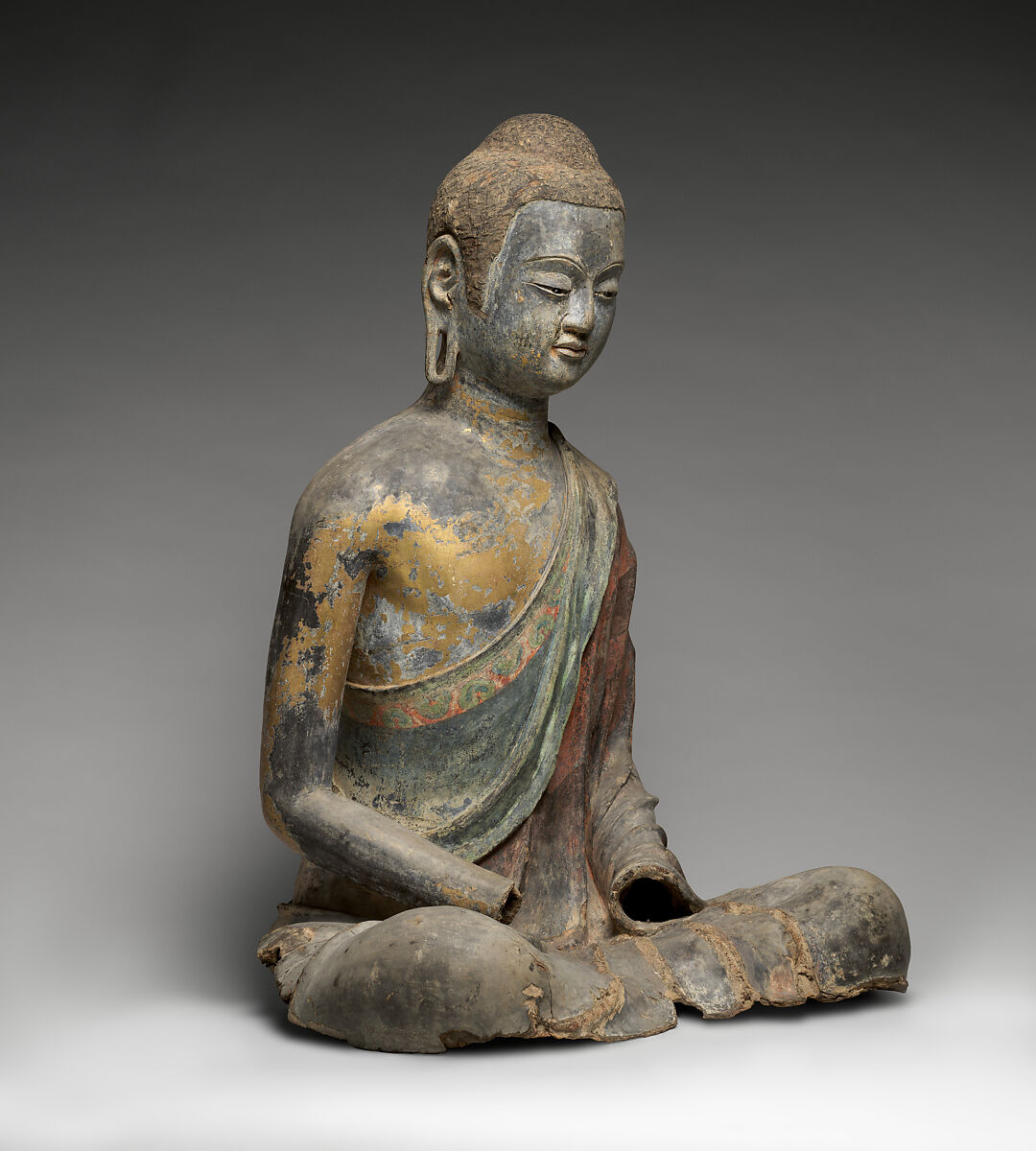 Buddha, probably Amitabha, Dry lacquer with polychrome pigment and gilding, China