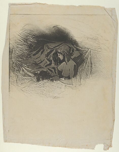 Embers Glow, Théodore Roussel (French, Lorient, Brittany 1847–1926 St. Leonards-on-Sea, Sussex), Etching and aquatint printed in colour à la poupée from a single plate; first state of three (trial) 