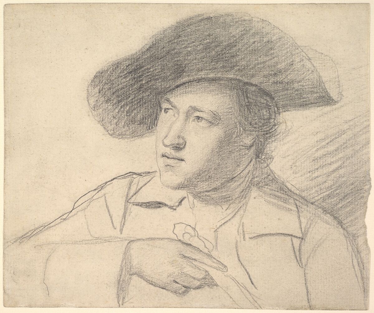 The Rev. William Atkinson, wearing a broad-brimmed hat, George Romney (British, Beckside, Lancashire 1734–1802 Kendal, Cumbria), Graphite 