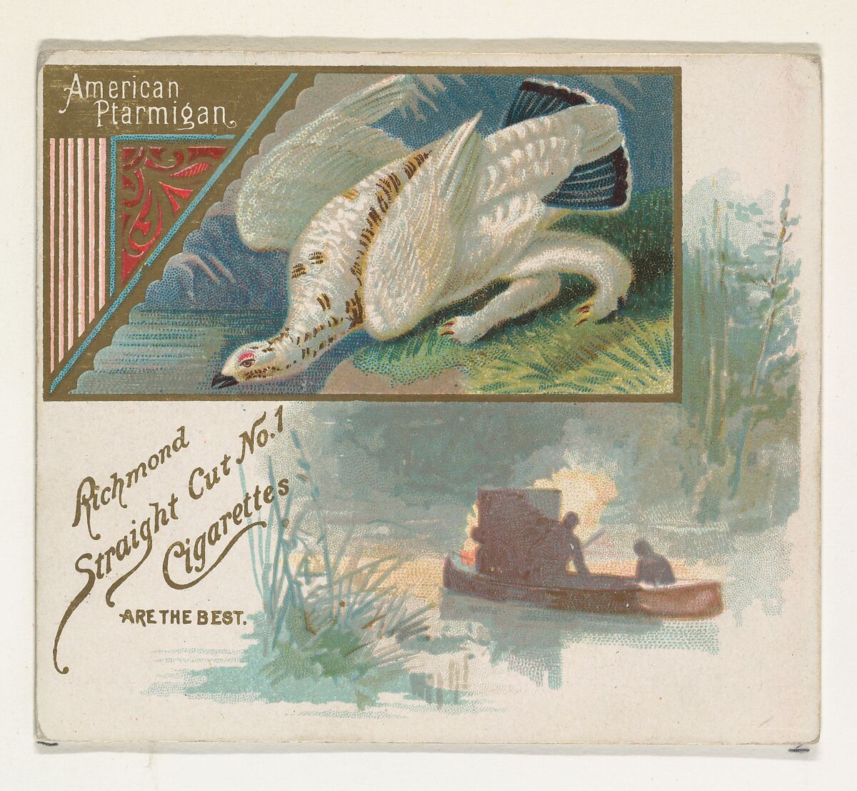 American Ptarmigan, from the Game Birds series (N40) for Allen & Ginter Cigarettes, Issued by Allen &amp; Ginter (American, Richmond, Virginia), Commercial color lithograph 