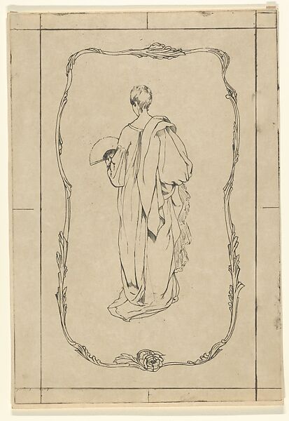 Woman with a Fan Viewed from the Rear, In the style of Théodore Roussel (French, Lorient, Brittany 1847–1926 St. Leonards-on-Sea, Sussex), Etching 