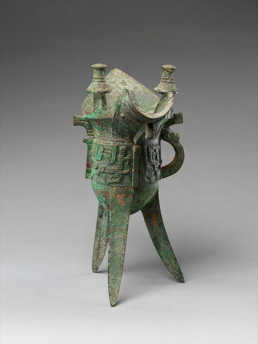 Ritual Wine Vessel (Jue), Bronze, China