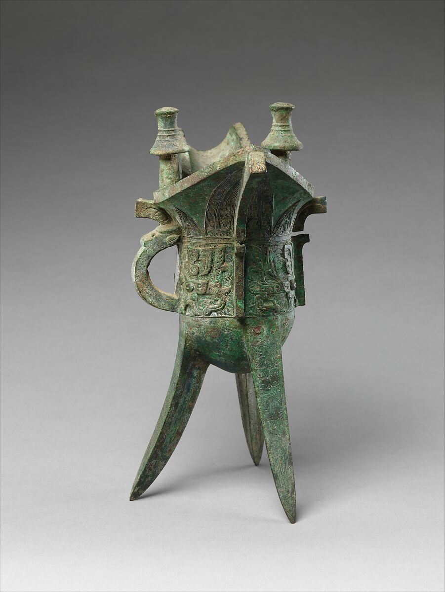 Ritual Wine Vessel (Jue), Bronze, China