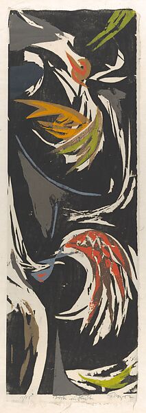 Bird in Flight, Seong Moy (American (born China), Canton 1921–2013 New York), Woodcut 