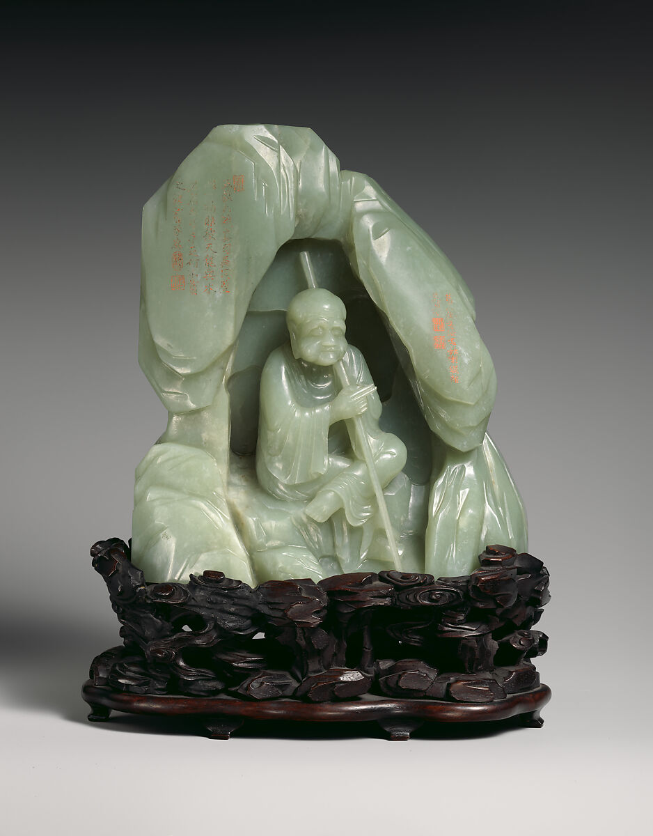 Seated luohan (arhat) in a grotto

, Jade (nephrite), China