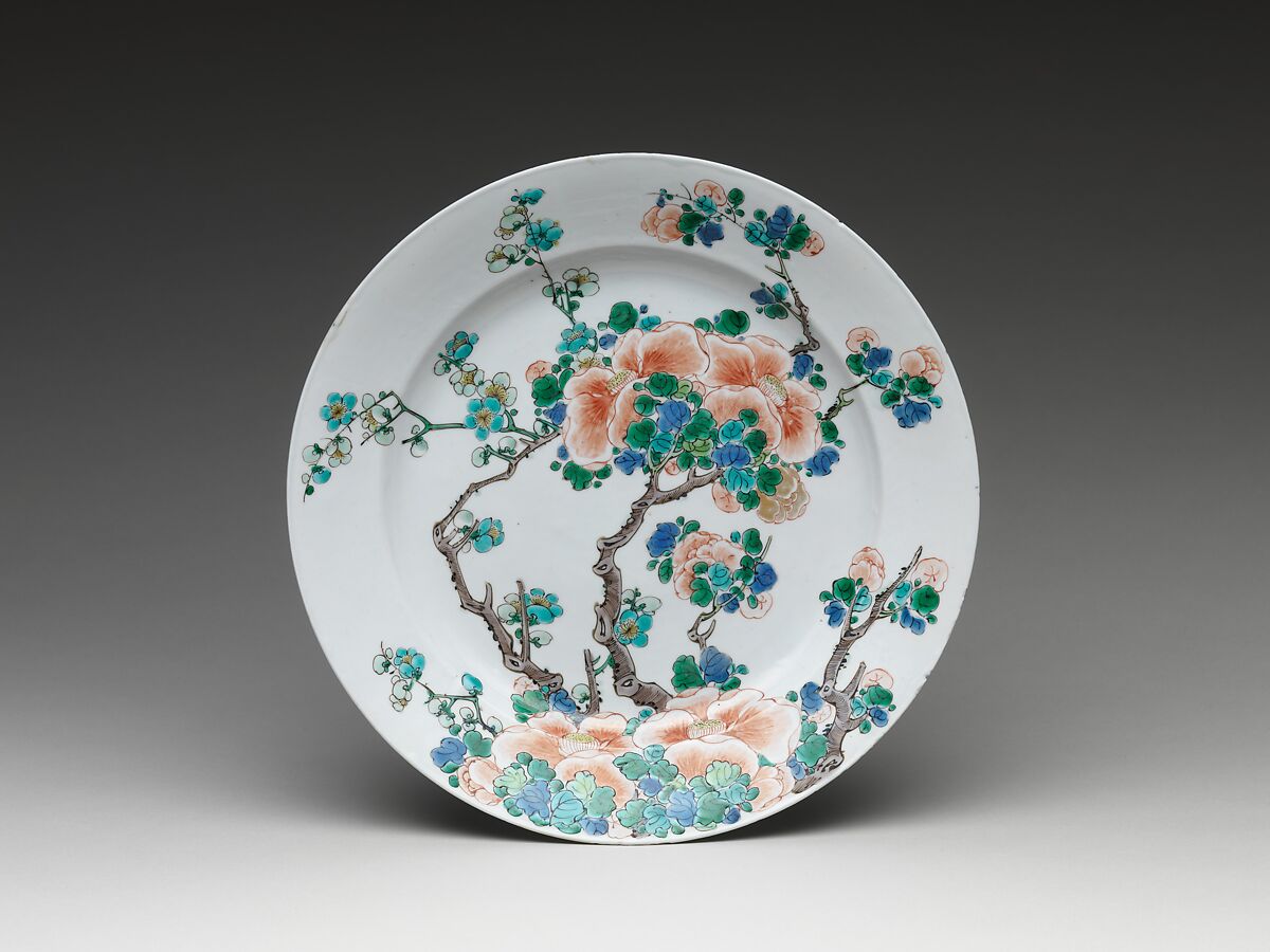 Dish, Porcelain painted in overglaze famille verte enamels, China