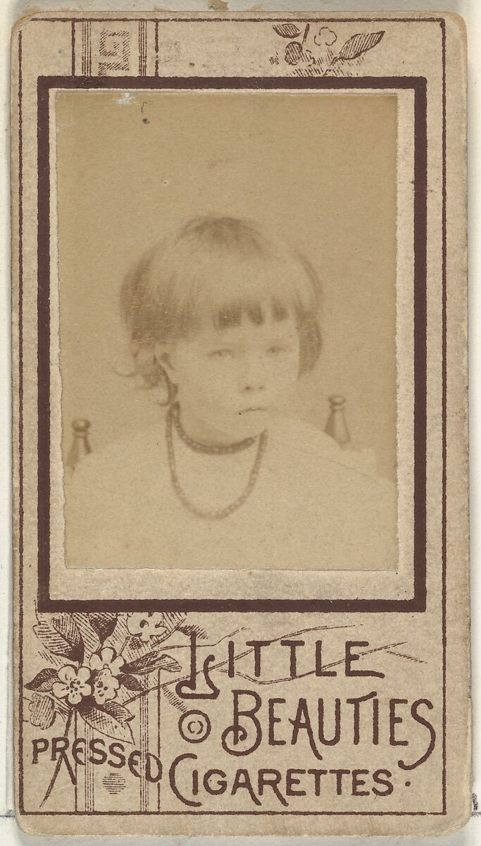 From the Girls series (N59) promoting Little Beauties Pressed Cigarettes for Allen & Ginter brand tobacco products, Issued by Allen &amp; Ginter (American, Richmond, Virginia), Albumen photograph 