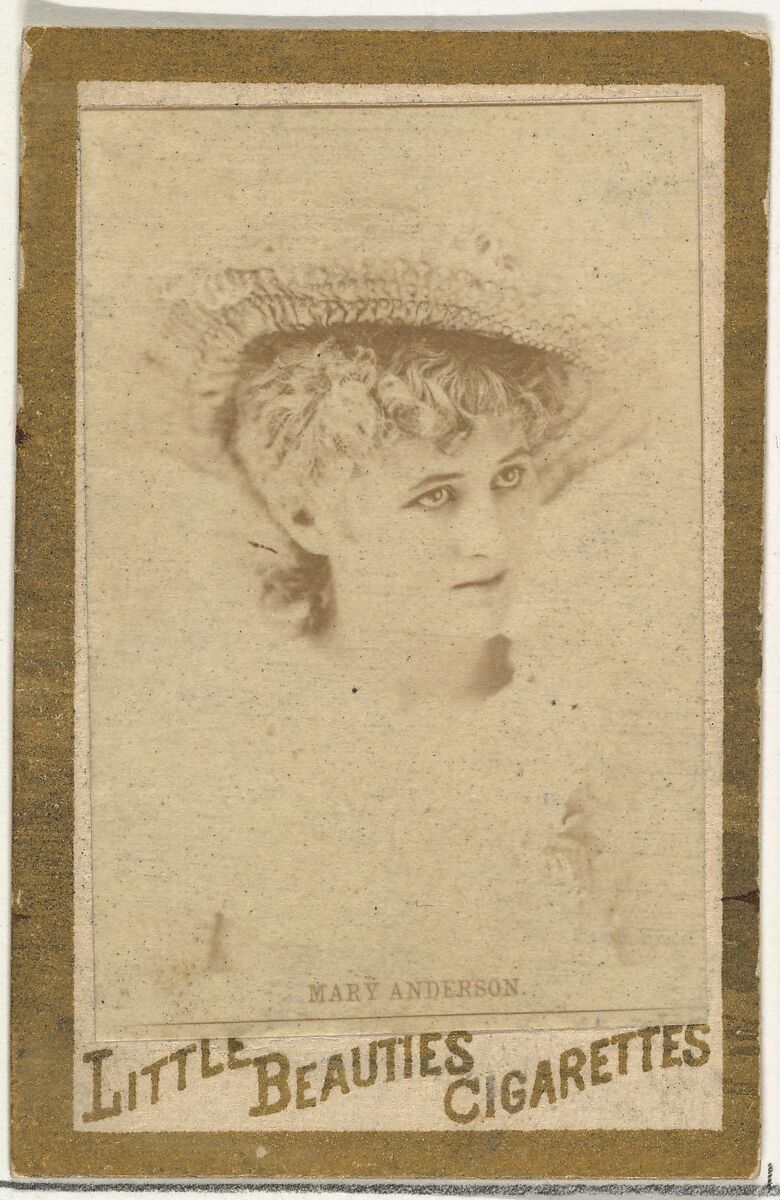 Mary Anderson, from the Actresses and Celebrities series (N60, Type 1) promoting Little Beauties Cigarettes for Allen & Ginter brand tobacco products, Issued by Allen &amp; Ginter (American, Richmond, Virginia), Albumen photograph 