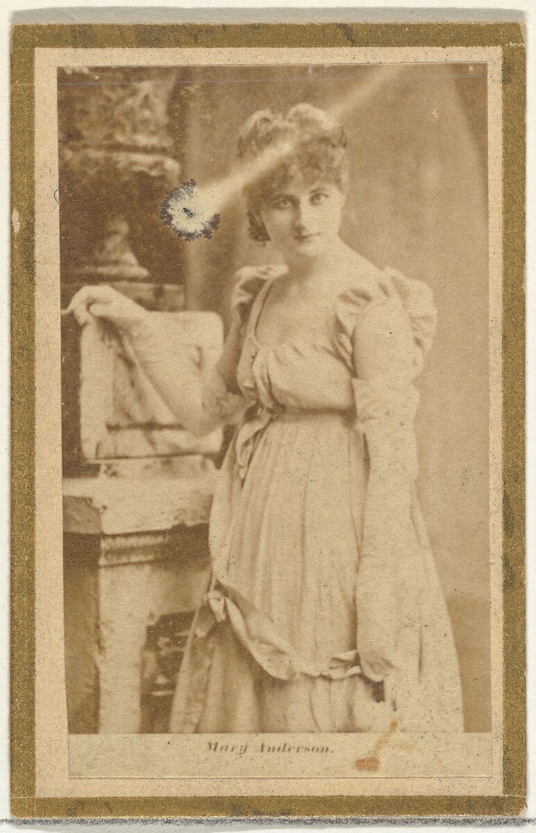 Mary Anderson, from the Actresses and Celebrities series (N60, Type 2) promoting Little Beauties Cigarettes for Allen & Ginter brand tobacco products, Issued by Allen &amp; Ginter (American, Richmond, Virginia), Albumen photograph 