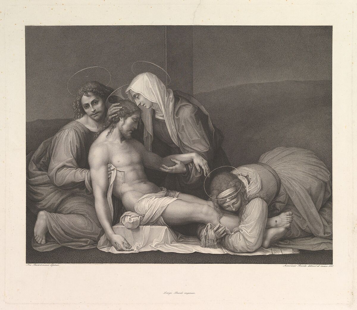 The Lamentation of Christ, Franz Anton Erich Moritz Steinla (German, 1791–1858), Etching and engraving 