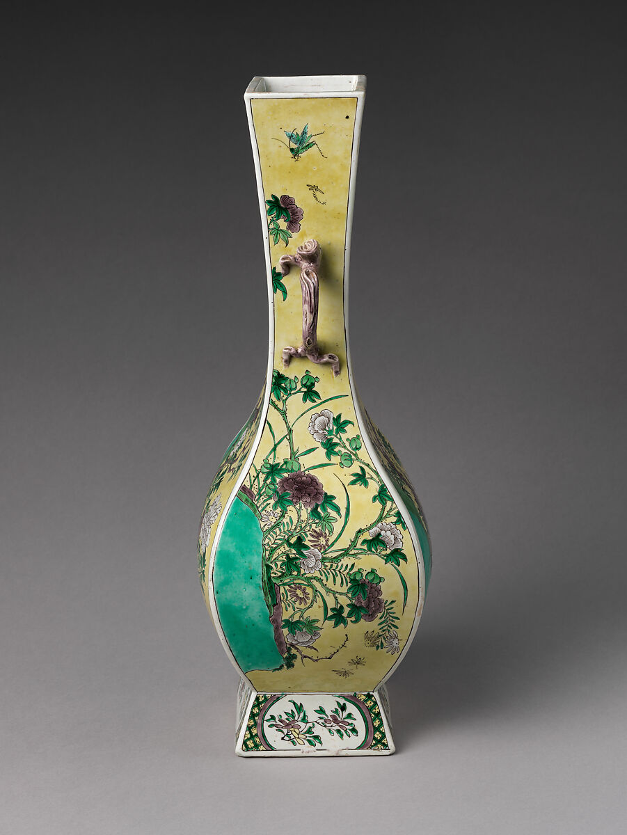 Vase in Form of Archaic Bronze, Porcelain painted with colored enamels over transparent glaze (Jingdezhen ware), China