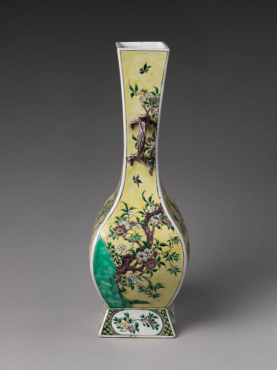 Vase in Form of Archaic Bronze, Porcelain painted with colored enamels over transparent glaze (Jingdezhen ware), China
