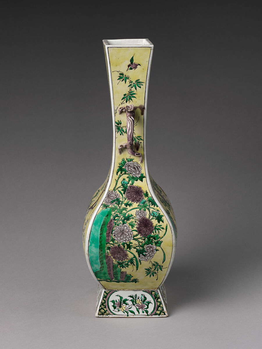 Vase in Form of Archaic Bronze, Porcelain painted with colored enamels over transparent glaze (Jingdezhen ware), China