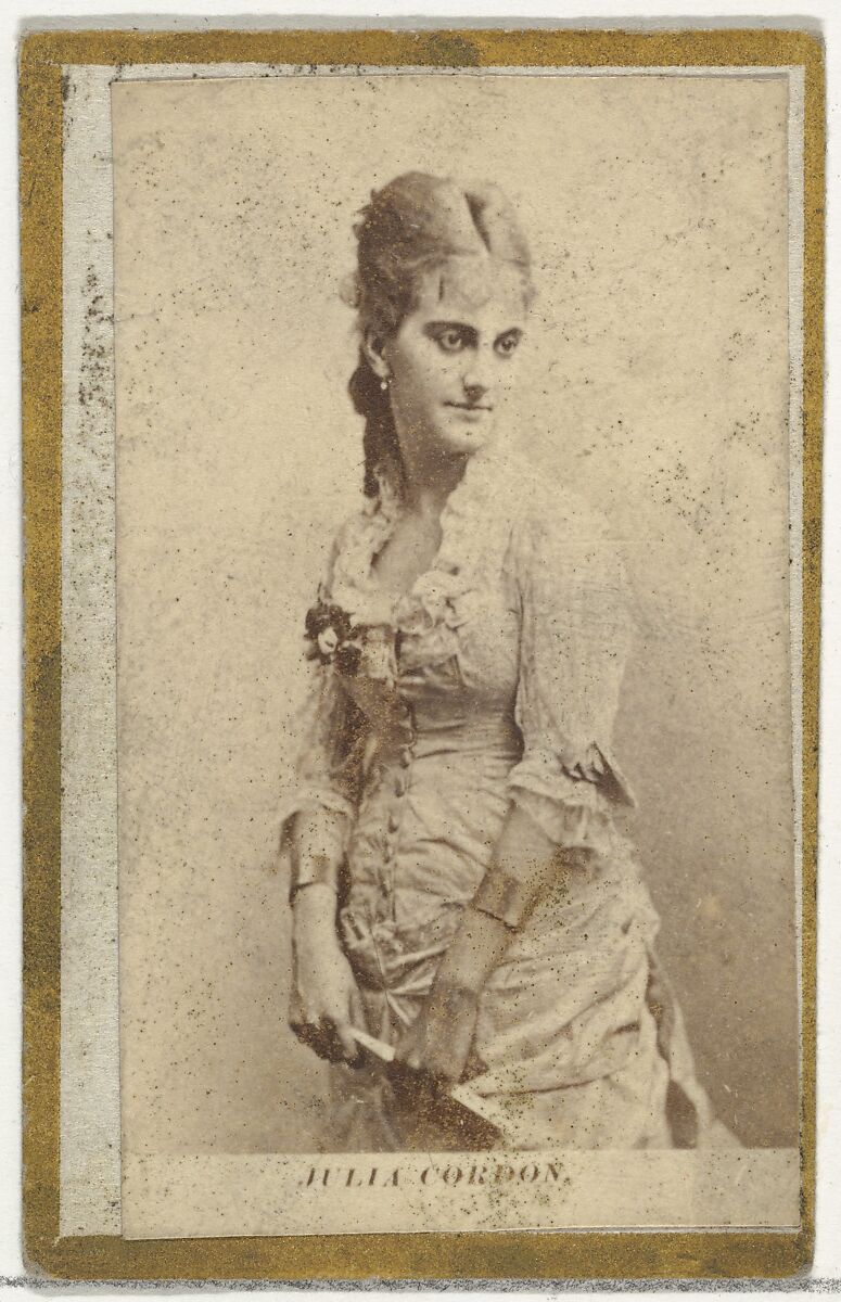 Julia Cordon, from the Actresses and Celebrities series (N60, Type 2) promoting Little Beauties Cigarettes for Allen & Ginter brand tobacco products, Issued by Allen &amp; Ginter (American, Richmond, Virginia), Albumen photograph 
