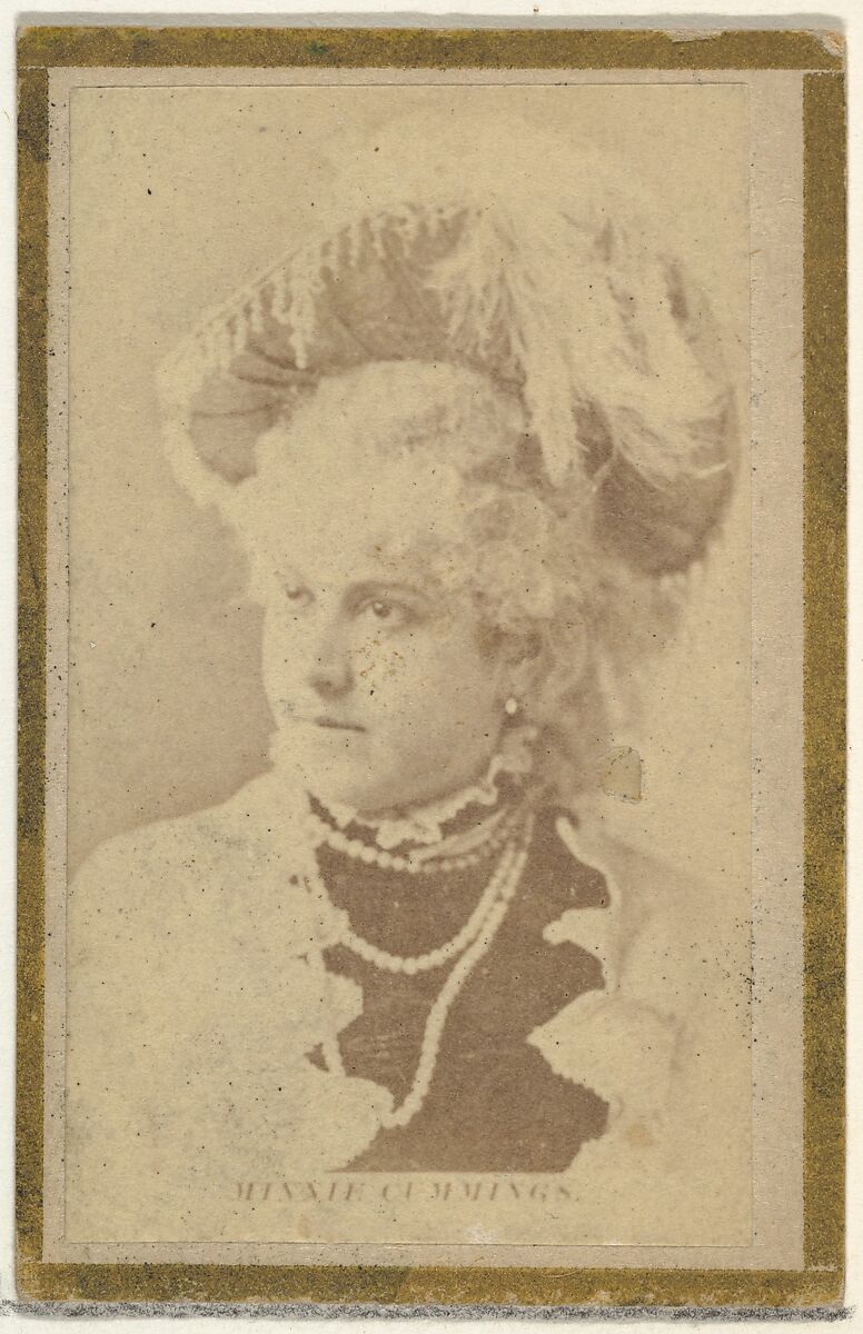 Minnie Cummings, from the Actresses and Celebrities series (N60, Type 2) promoting Little Beauties Cigarettes for Allen & Ginter brand tobacco products, Issued by Allen &amp; Ginter (American, Richmond, Virginia), Albumen photograph 