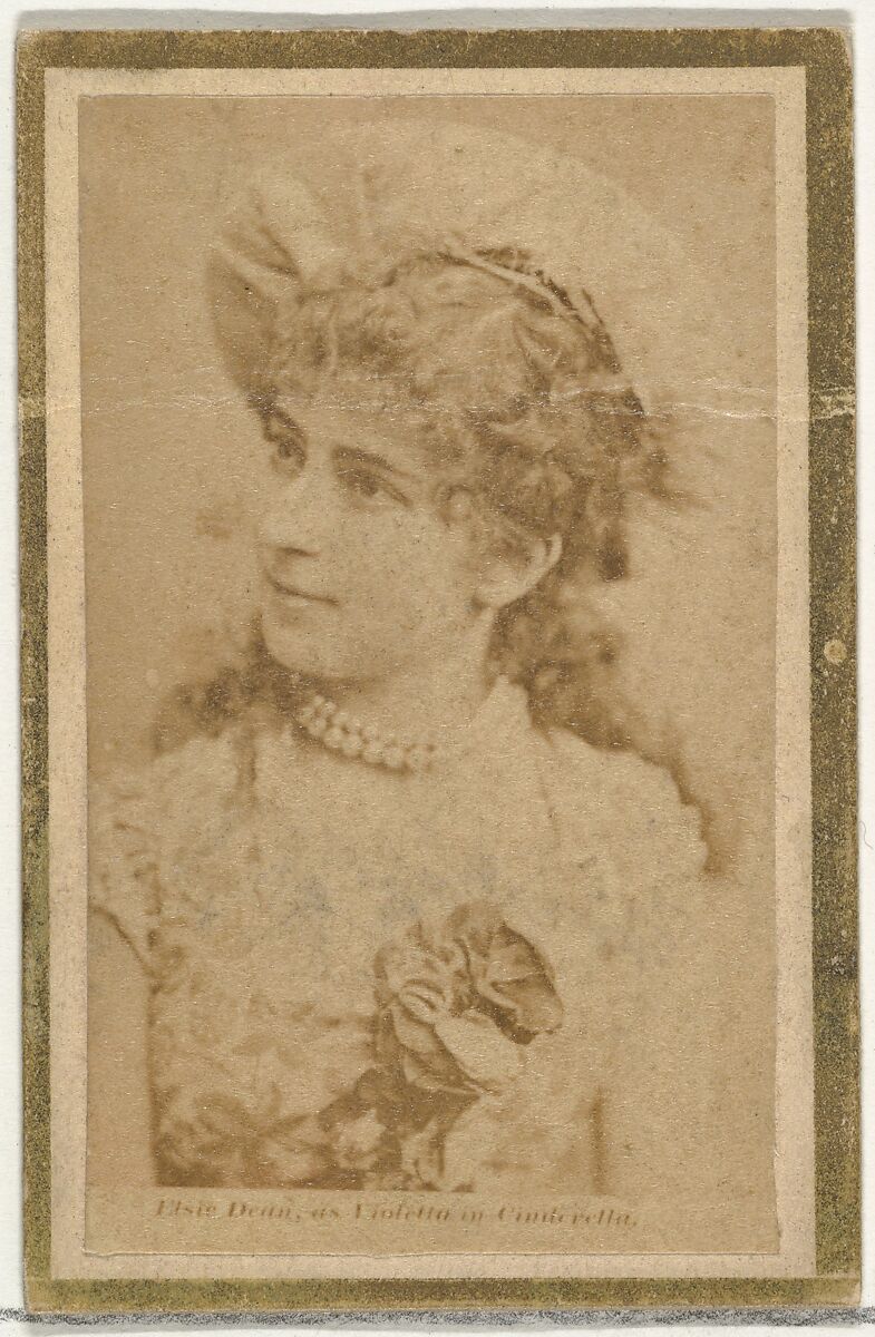 Elsie Dean as Violetta in Cinderella, from the Actresses and Celebrities series (N60, Type 2) promoting Little Beauties Cigarettes for Allen & Ginter brand tobacco products, Issued by Allen &amp; Ginter (American, Richmond, Virginia), Albumen photograph 