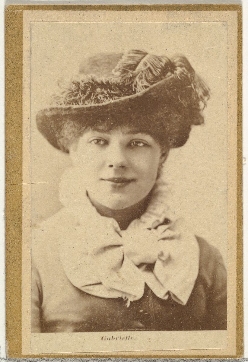 Gabrielle, from the Actresses and Celebrities series (N60, Type 2) promoting Little Beauties Cigarettes for Allen & Ginter brand tobacco products, Issued by Allen &amp; Ginter (American, Richmond, Virginia), Albumen photograph 