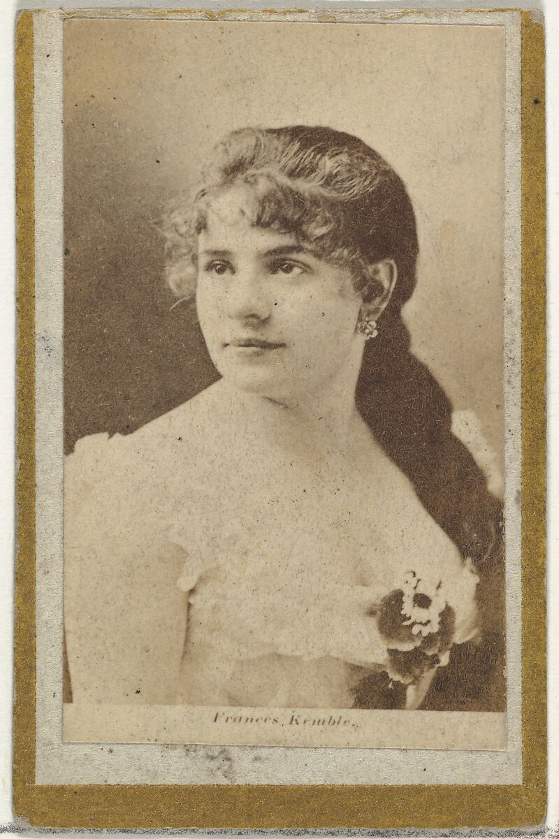 Frances Kemble, from the Actresses and Celebrities series (N60, Type 2) promoting Little Beauties Cigarettes for Allen & Ginter brand tobacco products, Issued by Allen &amp; Ginter (American, Richmond, Virginia), Albumen photograph 