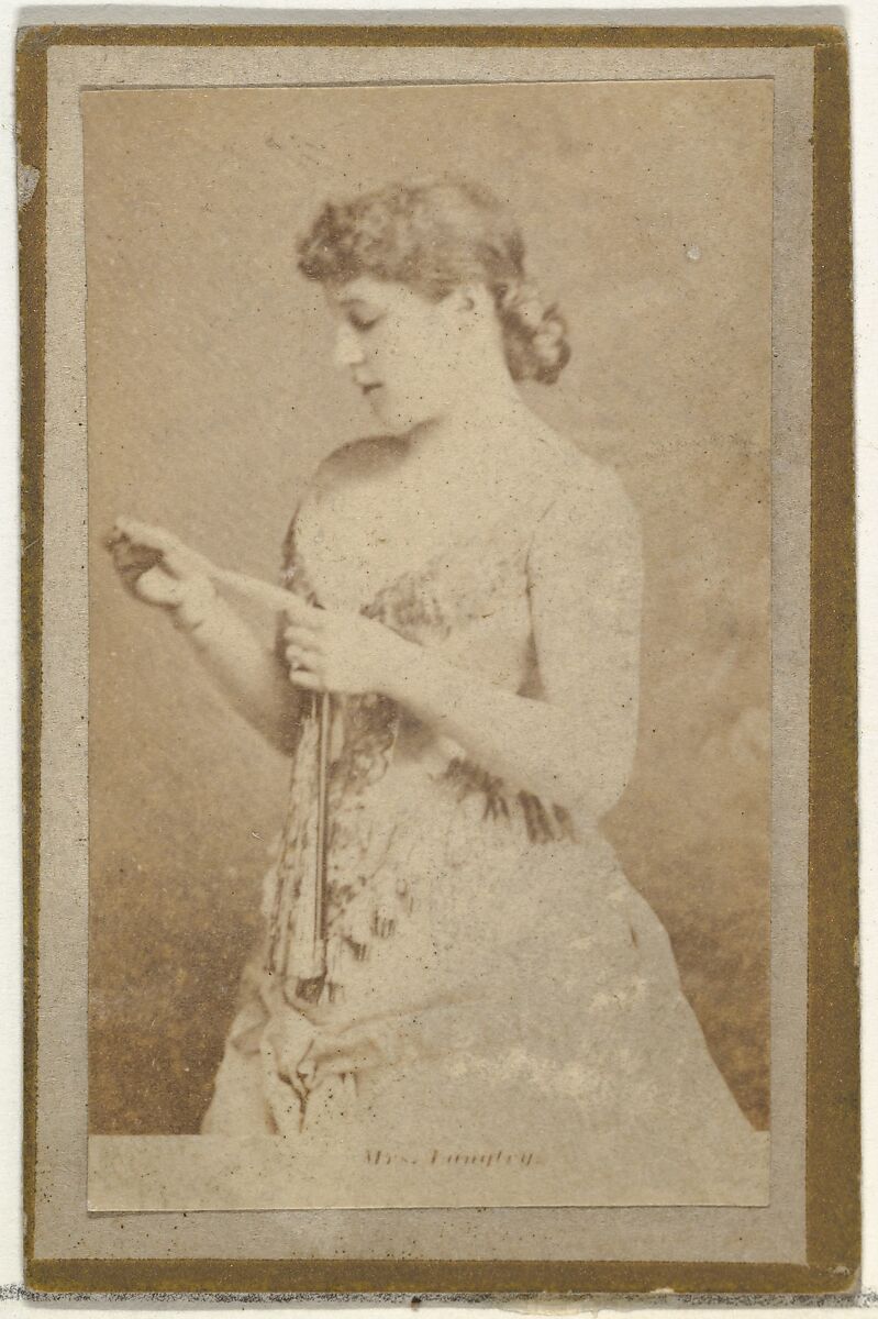 Mrs. Langtry, from the Actresses and Celebrities series (N60, Type 2) promoting Little Beauties Cigarettes for Allen & Ginter brand tobacco products, Issued by Allen &amp; Ginter (American, Richmond, Virginia), Albumen photograph 