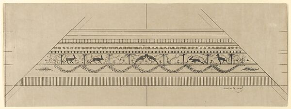 Stag and Flower Pattern Frame, Théodore Roussel (French, Lorient, Brittany 1847–1926 St. Leonards-on-Sea, Sussex), Etching and softground 