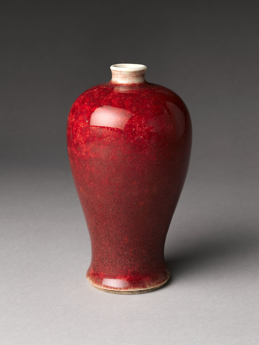 Vase in Meiping Shape, Porcelain with ox-blood glaze (Jingdezhen ware), China