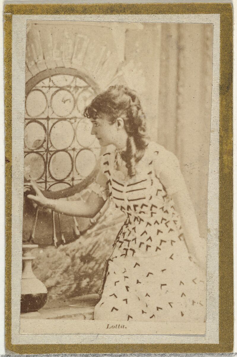 Lotta, from the Actresses and Celebrities series (N60, Type 2) promoting Little Beauties Cigarettes for Allen & Ginter brand tobacco products, Issued by Allen &amp; Ginter (American, Richmond, Virginia), Albumen photograph 