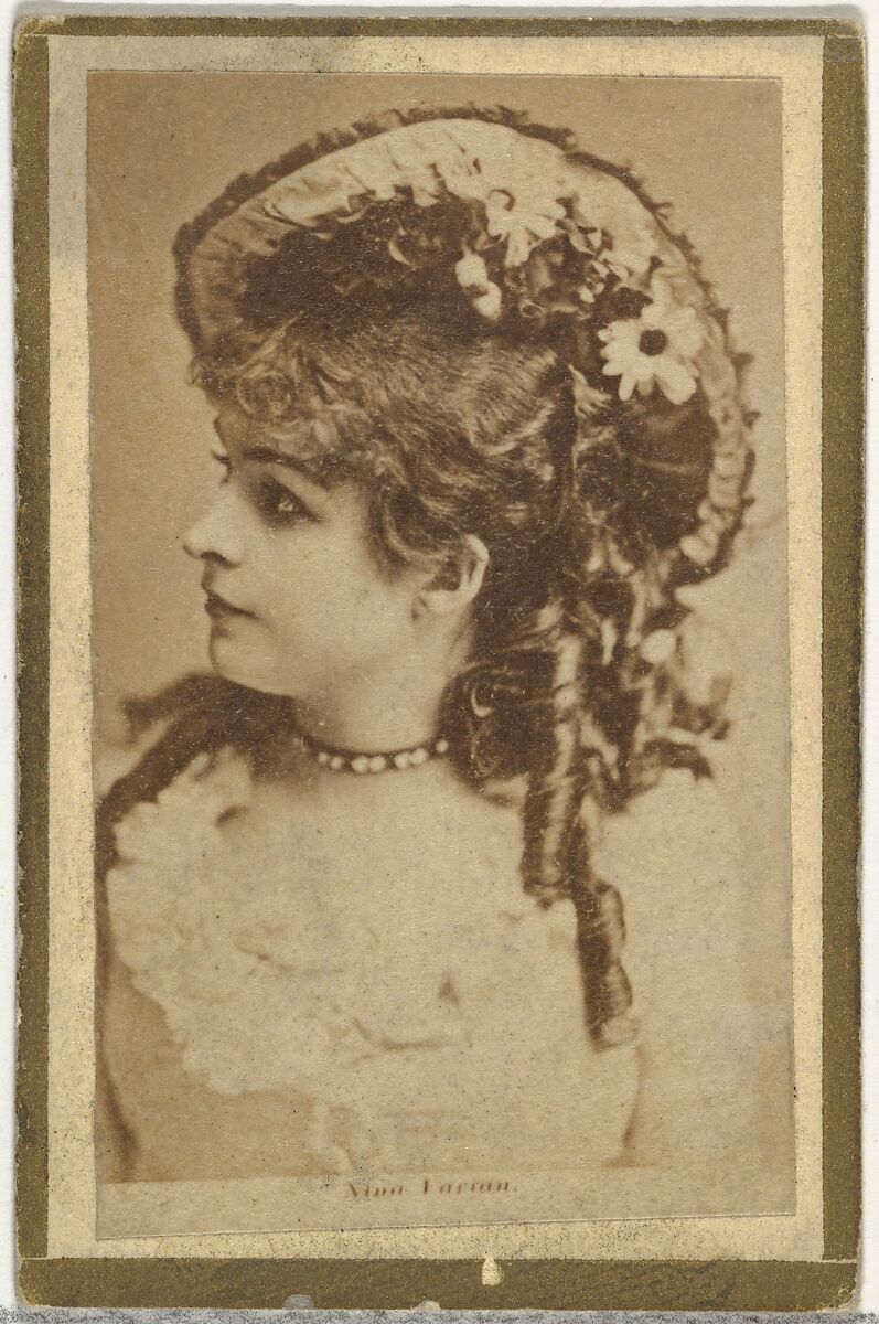 Nina Vartan, from the Actresses and Celebrities series (N60, Type 2) promoting Little Beauties Cigarettes for Allen & Ginter brand tobacco products, Issued by Allen &amp; Ginter (American, Richmond, Virginia), Albumen photograph 