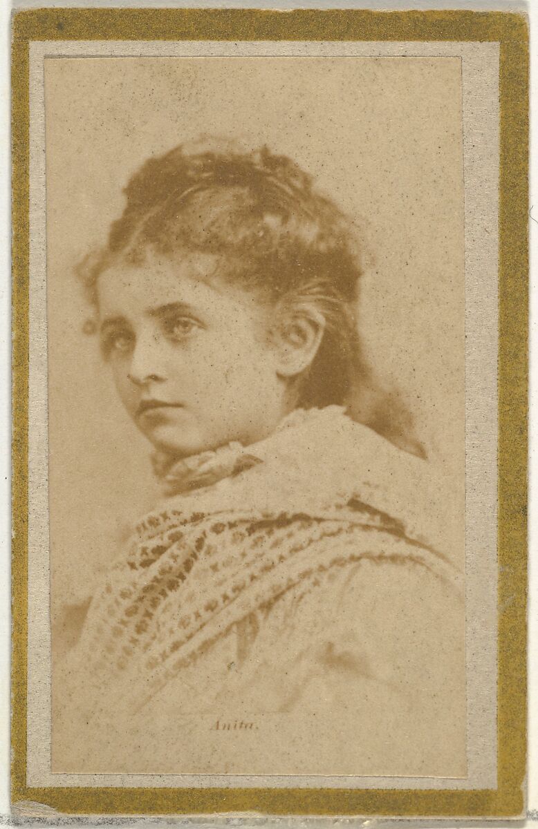 Anita, from the Actresses and Celebrities series (N60, Type 2) promoting Little Beauties Cigarettes for Allen & Ginter brand tobacco products, Issued by Allen &amp; Ginter (American, Richmond, Virginia), Albumen photograph 