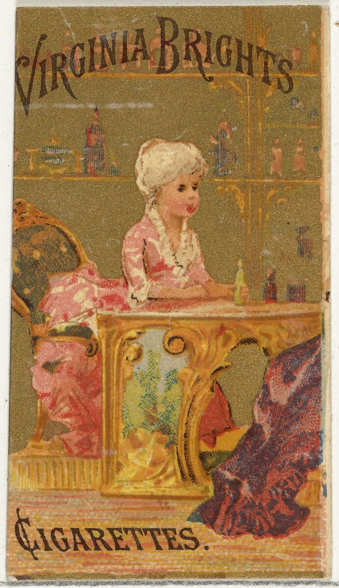 From the Girls and Children series (N64) promoting Virginia Brights Cigarettes for Allen & Ginter brand tobacco products, Issued by Allen &amp; Ginter (American, Richmond, Virginia), Commercial color lithograph 