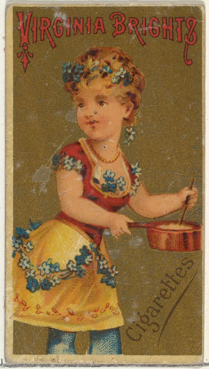 From the Girls and Children series (N64) promoting Virginia Brights Cigarettes for Allen & Ginter brand tobacco products, Issued by Allen &amp; Ginter (American, Richmond, Virginia), Commercial color lithograph 