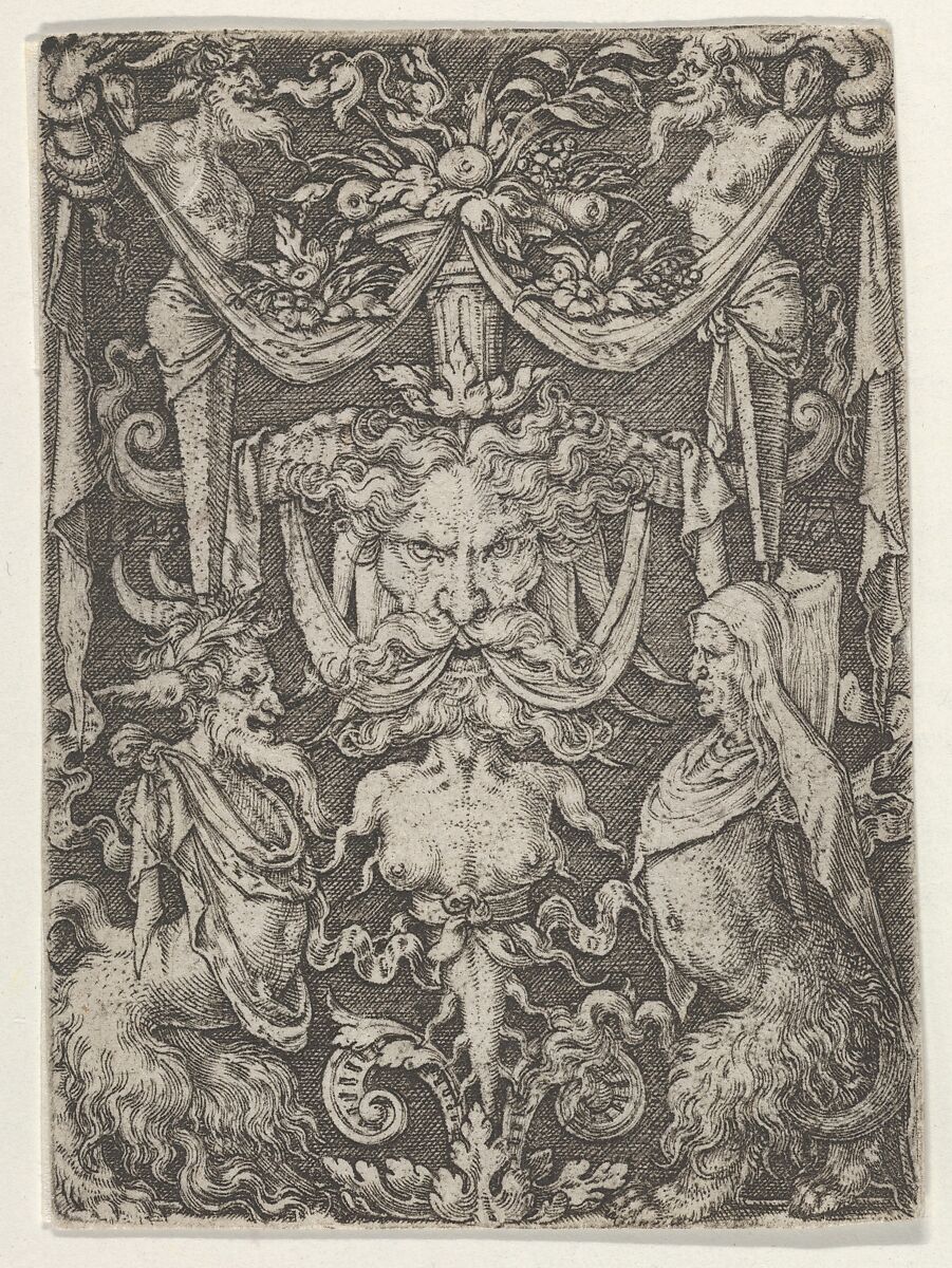 Heinrich Aldegrever | Panel with Grotesque Candelabrum Containing a ...