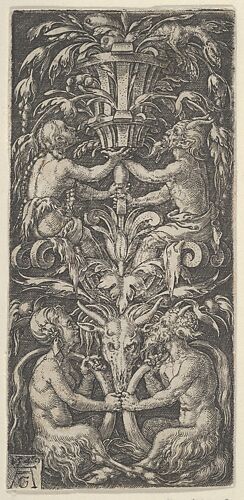 Panel with Candelabrum Containing Two Couples of Satyrs