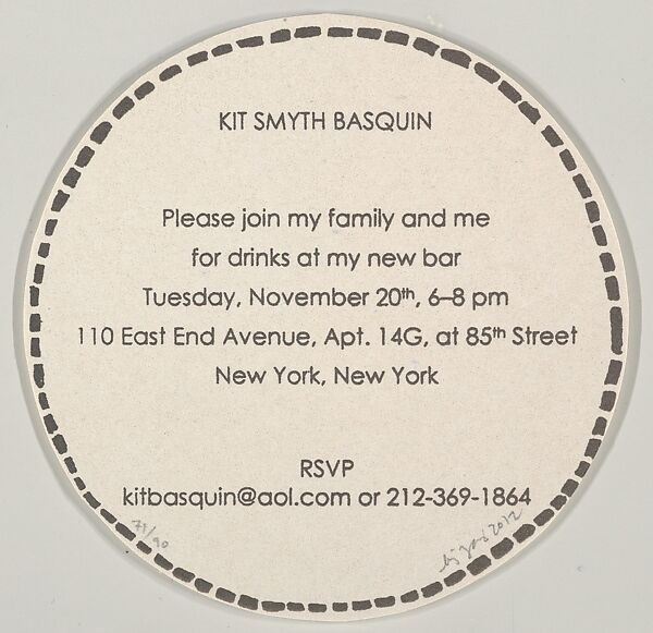 for my new bar, Liz Zanis (American, born Morristown, New Jersey, 1980), Screenprint