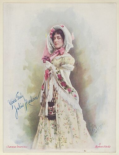 Julia Marlowe in Barbara Fritchie, from the Actresses series (T1), distributed by the American Tobacco Co. to promote Turkish Trophies Cigarettes