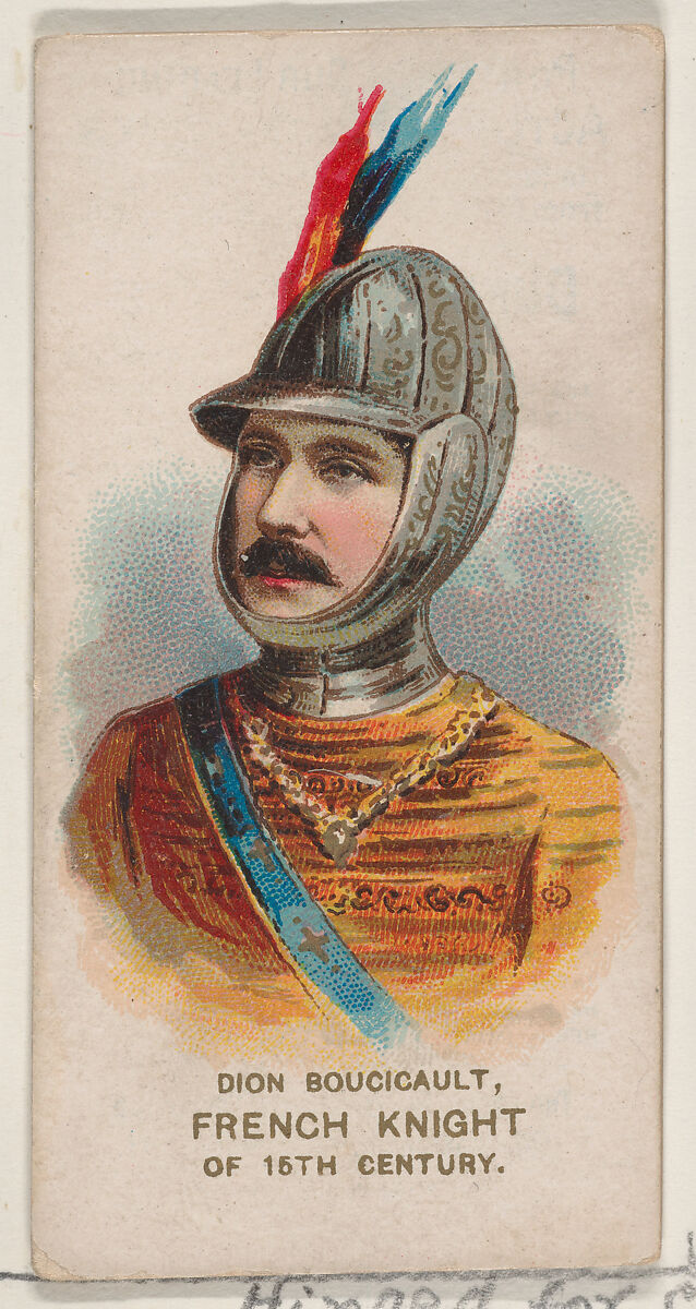 Dion Boucicault as a French Knight of the 18th Century, from the set Actors and Actresses, First Series (N70) for Duke brand cigarettes, Issued by W. Duke, Sons &amp; Co. (New York and Durham, N.C.), Commercial color lithograph 