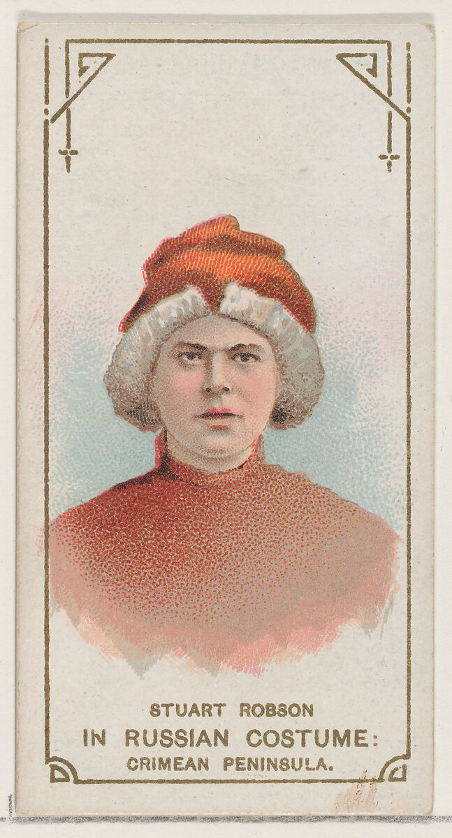Stuart Robson in Russian Costume of the Crimean Peninsula, from the set Actors and Actresses, First Series (N70) for Duke brand cigarettes, Issued by W. Duke, Sons &amp; Co. (New York and Durham, N.C.), Commercial color lithograph 