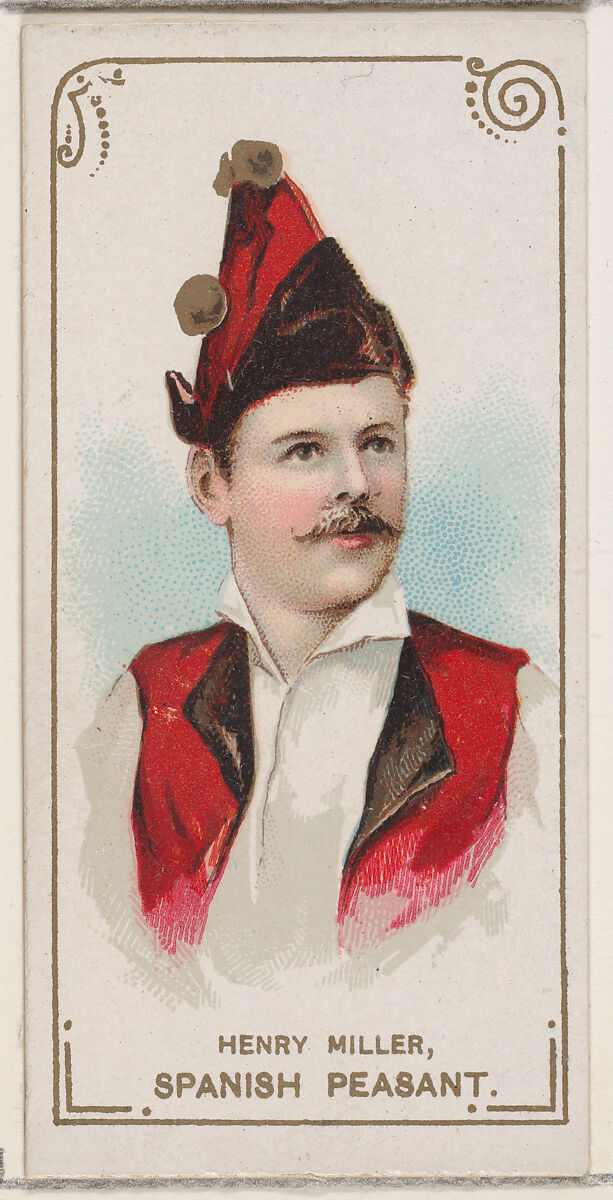 Henry Miller as Spanish Peasant, from the set Actors and Actresses, Second Series (N71) for Duke brand cigarettes, Issued by W. Duke, Sons &amp; Co. (New York and Durham, N.C.), Commercial color lithograph 