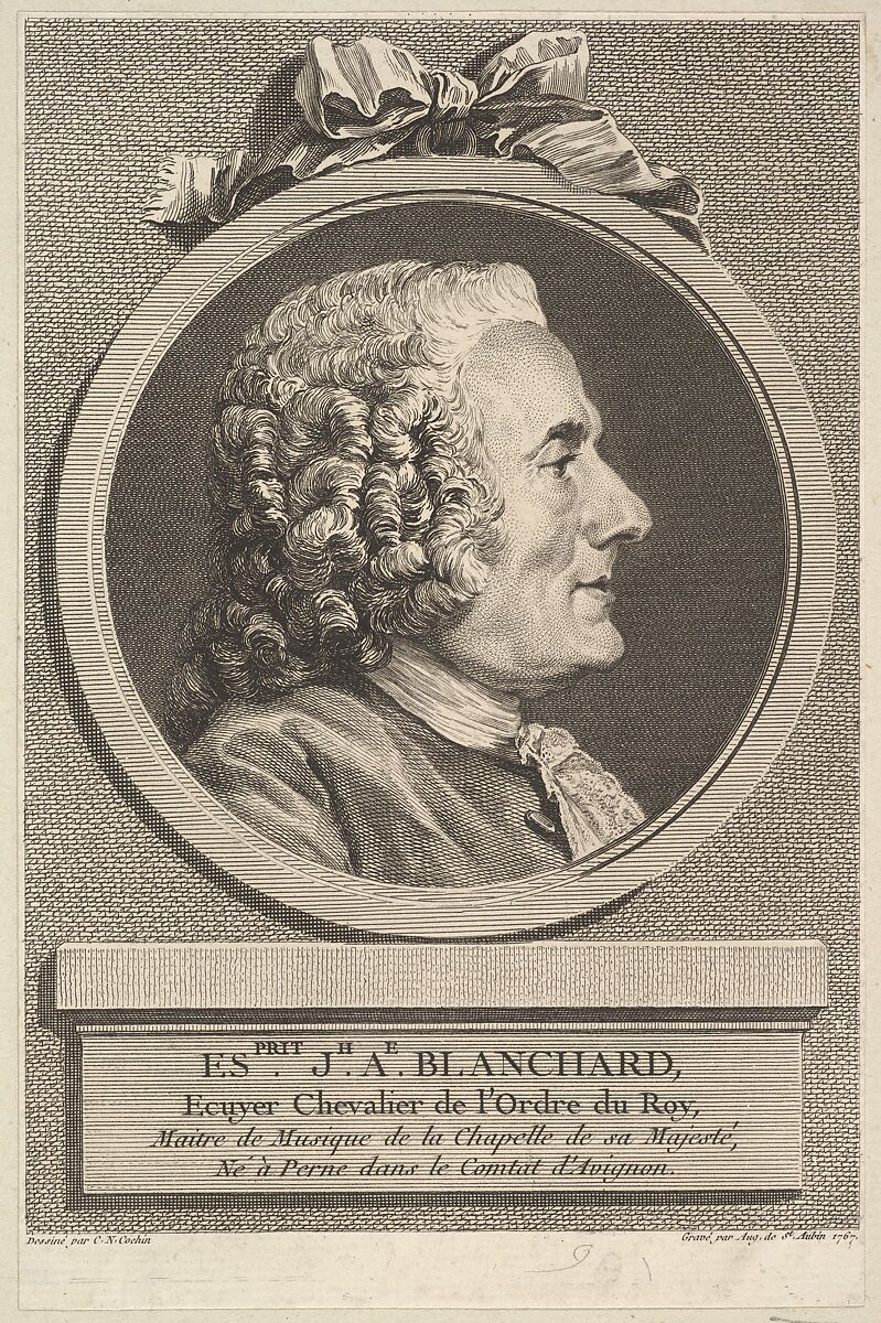 Portrait of Esprit-Joseph-Antoine Blanchard, Augustin de Saint-Aubin (French, Paris 1736–1807 Paris), Etching and engraving; second state of two (Bocher) 
