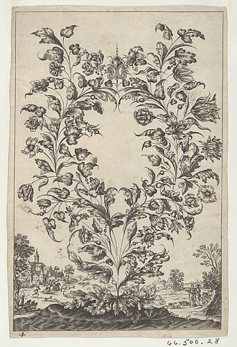 Ornament with Jewelry Design as Decorative Floral Arrangement