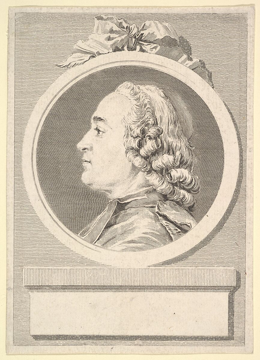 Portrait of Charles Gauzargues, Augustin de Saint-Aubin (French, Paris 1736–1807 Paris), Etching; first state of two (Bocher) 