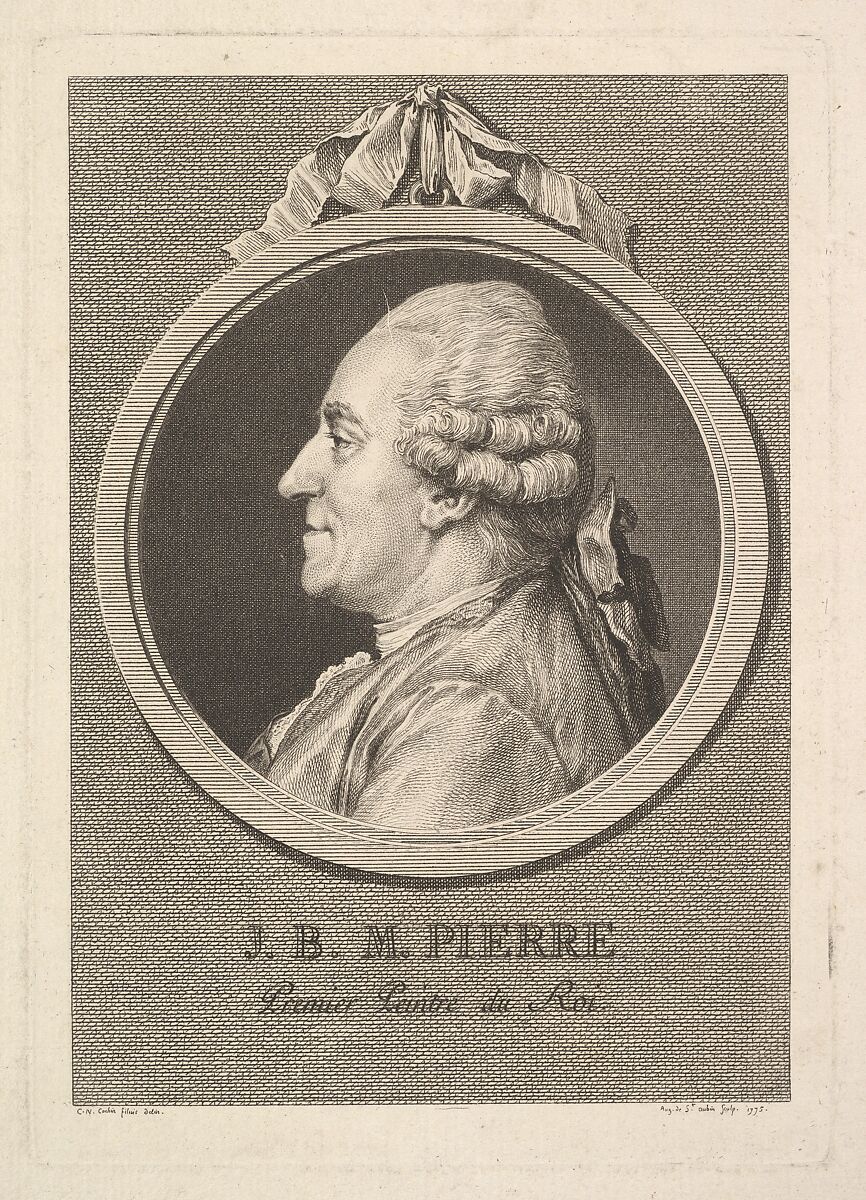 Portrait of Jean-Baptiste-Marie Pierre, Augustin de Saint-Aubin (French, Paris 1736–1807 Paris), Etching and engraving; third state of three (Bocher) 