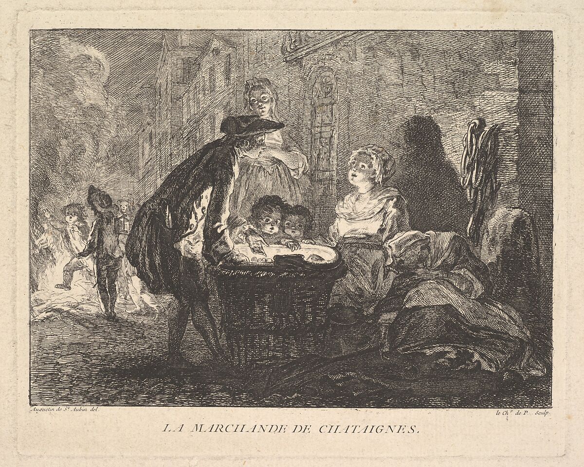 The Chestnut Seller (La Marchande de Chataignes), Chevalier de Parlington (active late 18th century), Etching; third state of three (Bocher) 